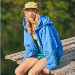 FREE PEOPLE- Movement Adventure Awaits Fleece Jacket Blue Size S